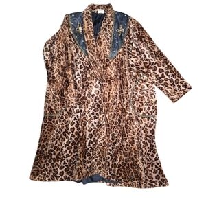 Vintage Charle Causal Of California Embellished Faux Fur Coat Sz XXL